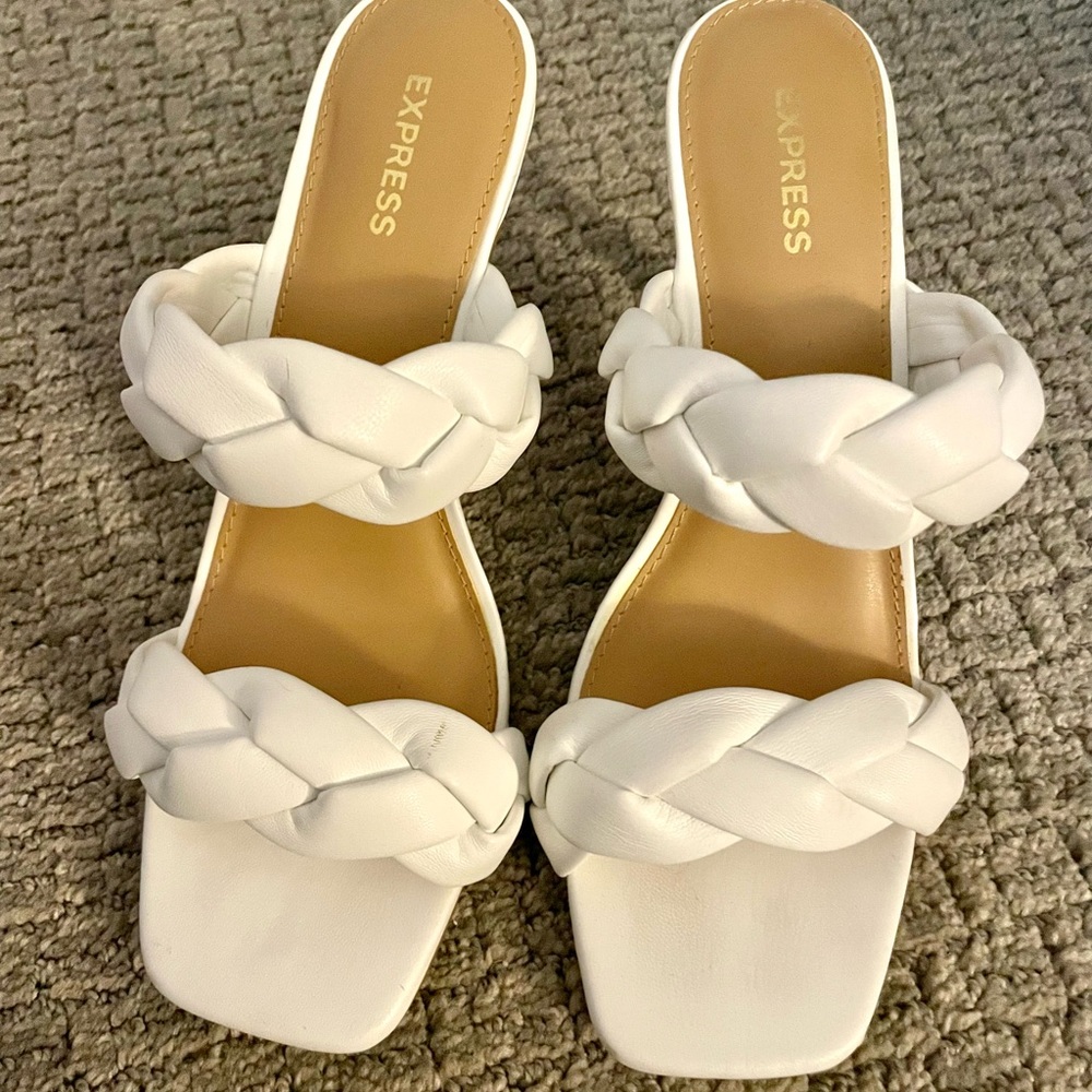 White Express Heels size 8.